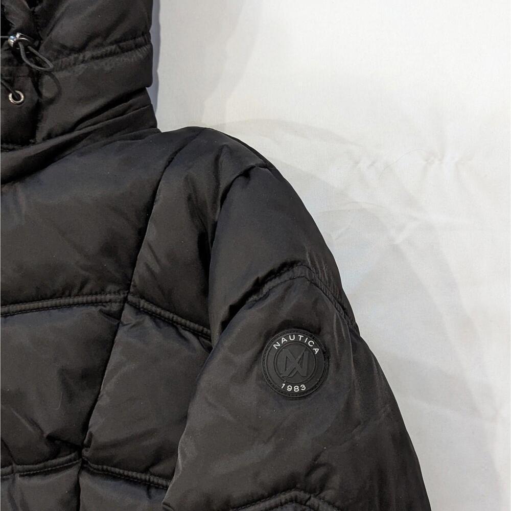 Nautica Womens Black Hooded Puffer Jacket Water Resistant Detachable XXL - Picture 3 of 7
